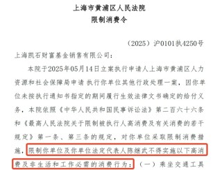 突發(fā)！凱石基金董事長陳繼武被下達(dá)限制消費(fèi)令！