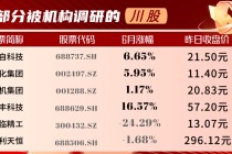 機構(gòu)“熱捧”川股：多家獲評級上調(diào) 7股迎百家機構(gòu)調(diào)研