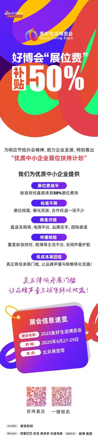 “展位費”直接補貼50%！美好生活博覽會推出“中小企業(yè)展商扶持計劃”